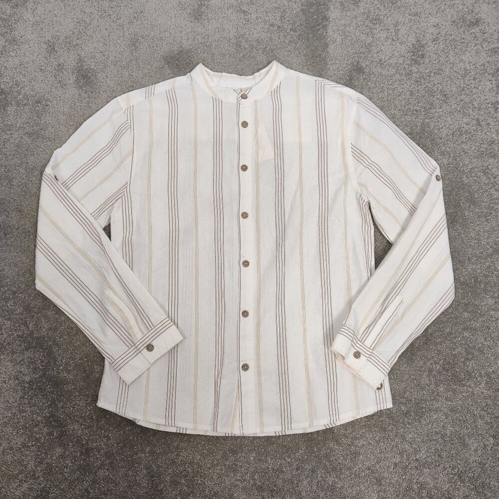 Eligo Boy's Button Down Shirt in Cream Golden Bohemian Boho 100% Cotton NEW